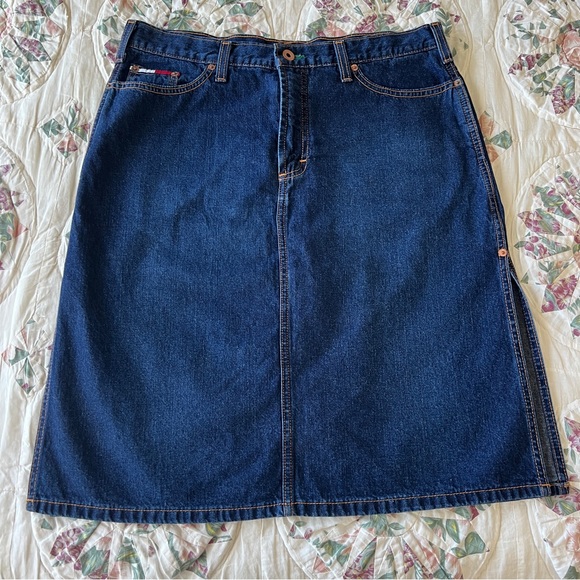 VTG Y2K Tommy Hilfiger Denim Midi Skirt, 11 - Picture 1 of 9